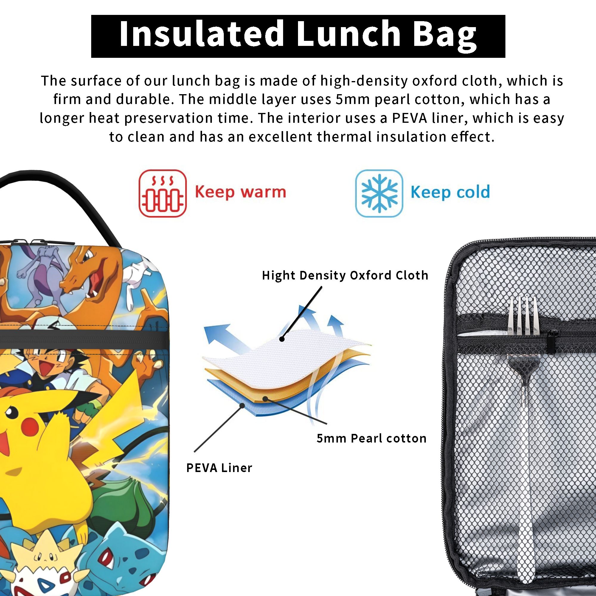 Cute Cartoon Manga Poke-Mon In - Tote Bag Sublimation recension och pris