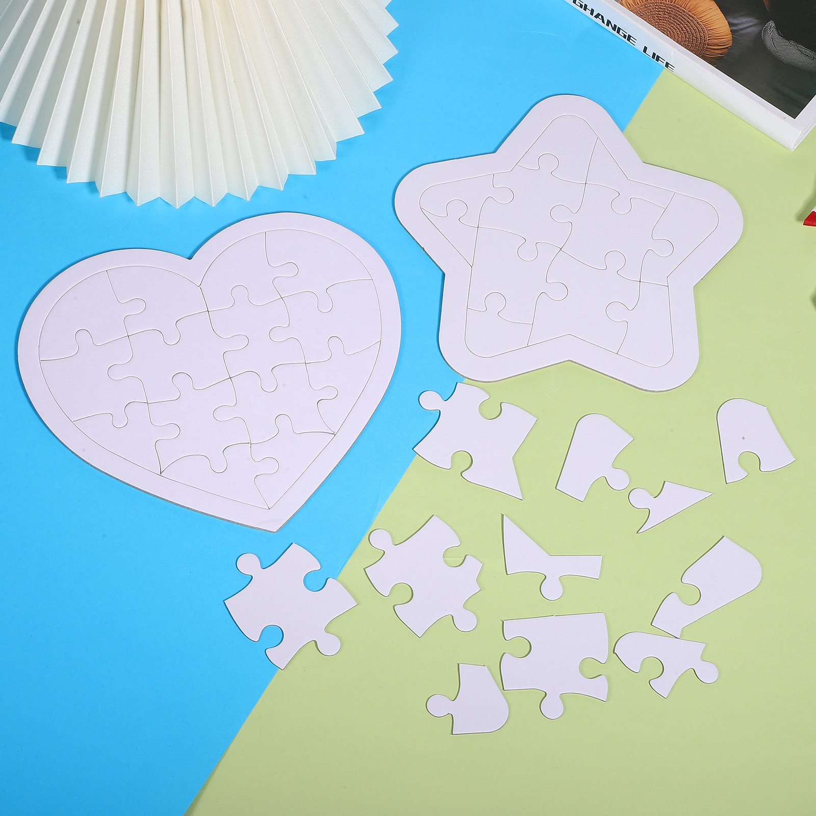 4Sets White Puzzles Set for Ki - Puzzle Blank White recension och pris