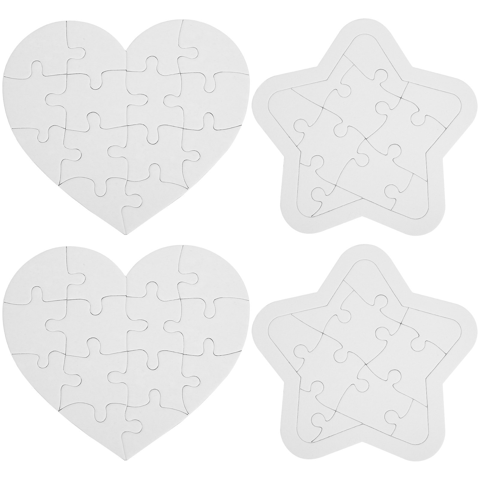 4Sets White Puzzles Set for Ki - Puzzle Blank White recension och pris