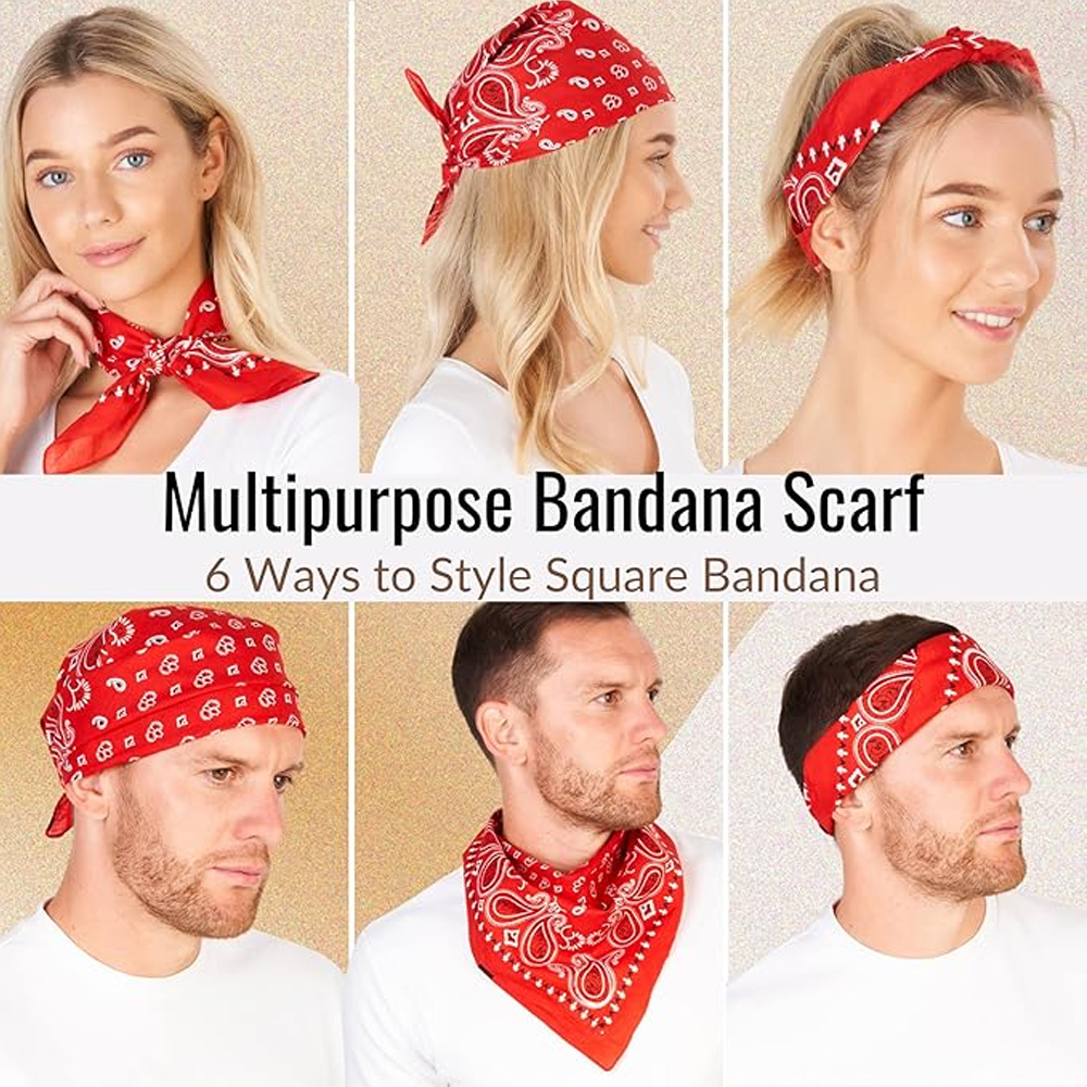 Hip Hop Cowboy Paisley Scarf L - Bandana Blank White recension och pris