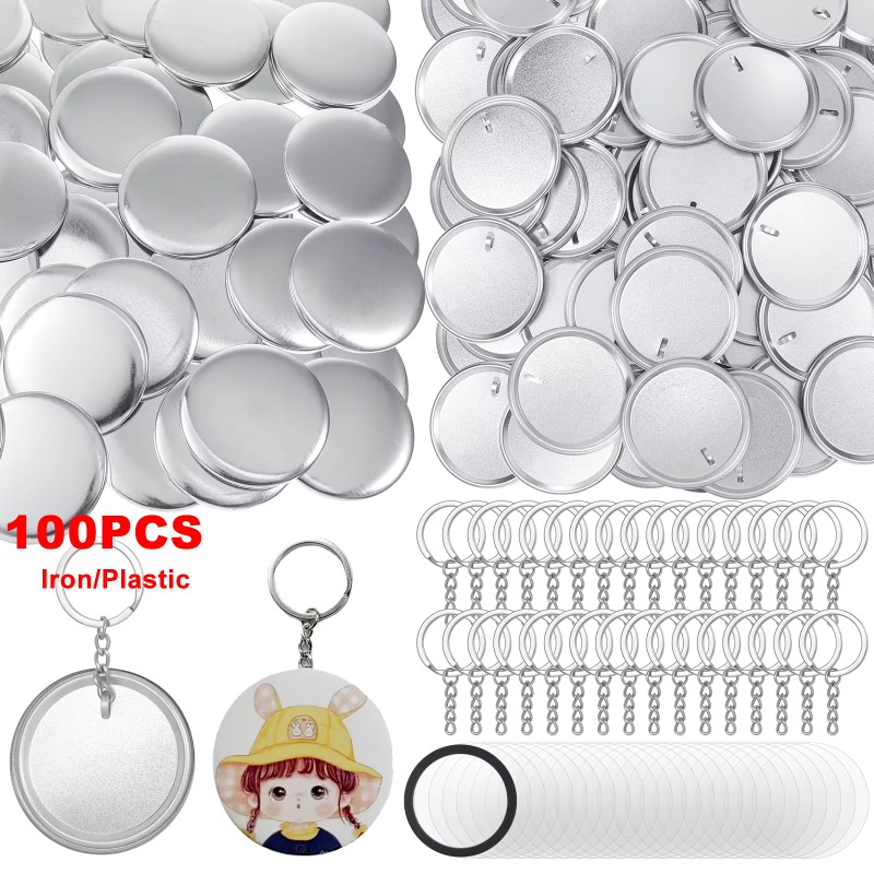 100 Sets 58 Mm/ 44 Mm Button M - Button Badge Blank recension och pris