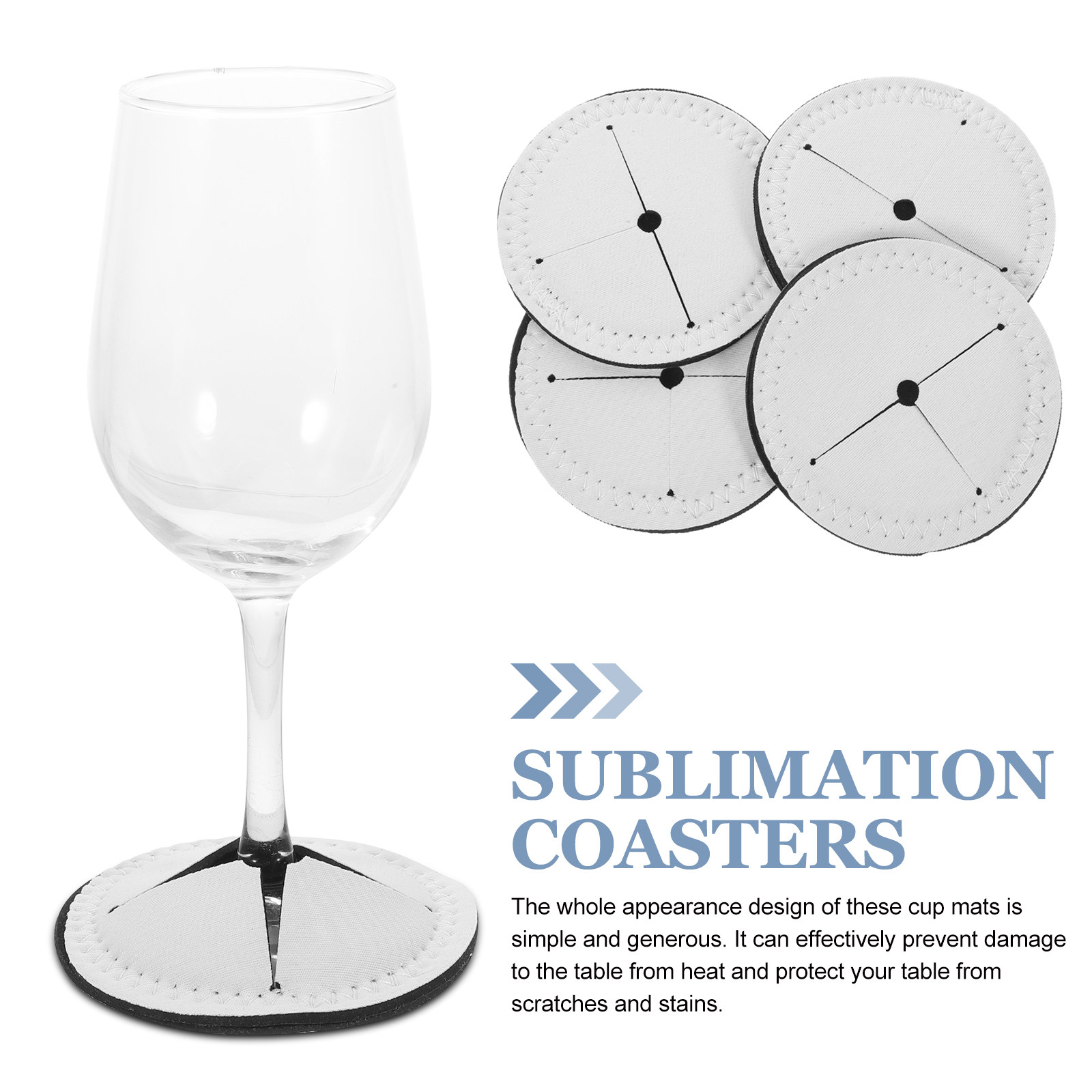 4Pcs Red Wine Cup Coasters Hea - Coaster Sublimation Blank recension och pris