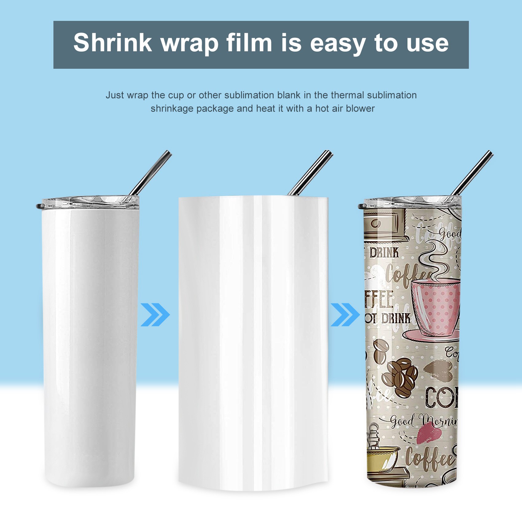 AEE3-30Pcs Sublimation Shrink  - Sublimation Mug White recension och pris