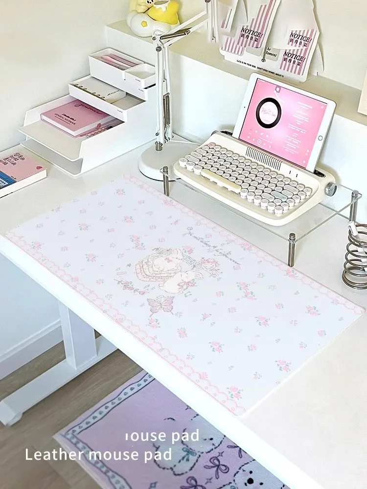 Cute Bunny Elegant Floral Leat - Mouse Pad Blank Sublimation recension och pris