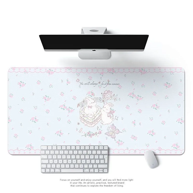 Cute Bunny Elegant Floral Leat - Mouse Pad Blank Sublimation recension och pris