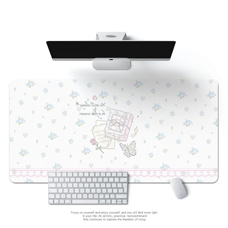 Cute Bunny Elegant Floral Leat - Mouse Pad Blank Sublimation recension och pris