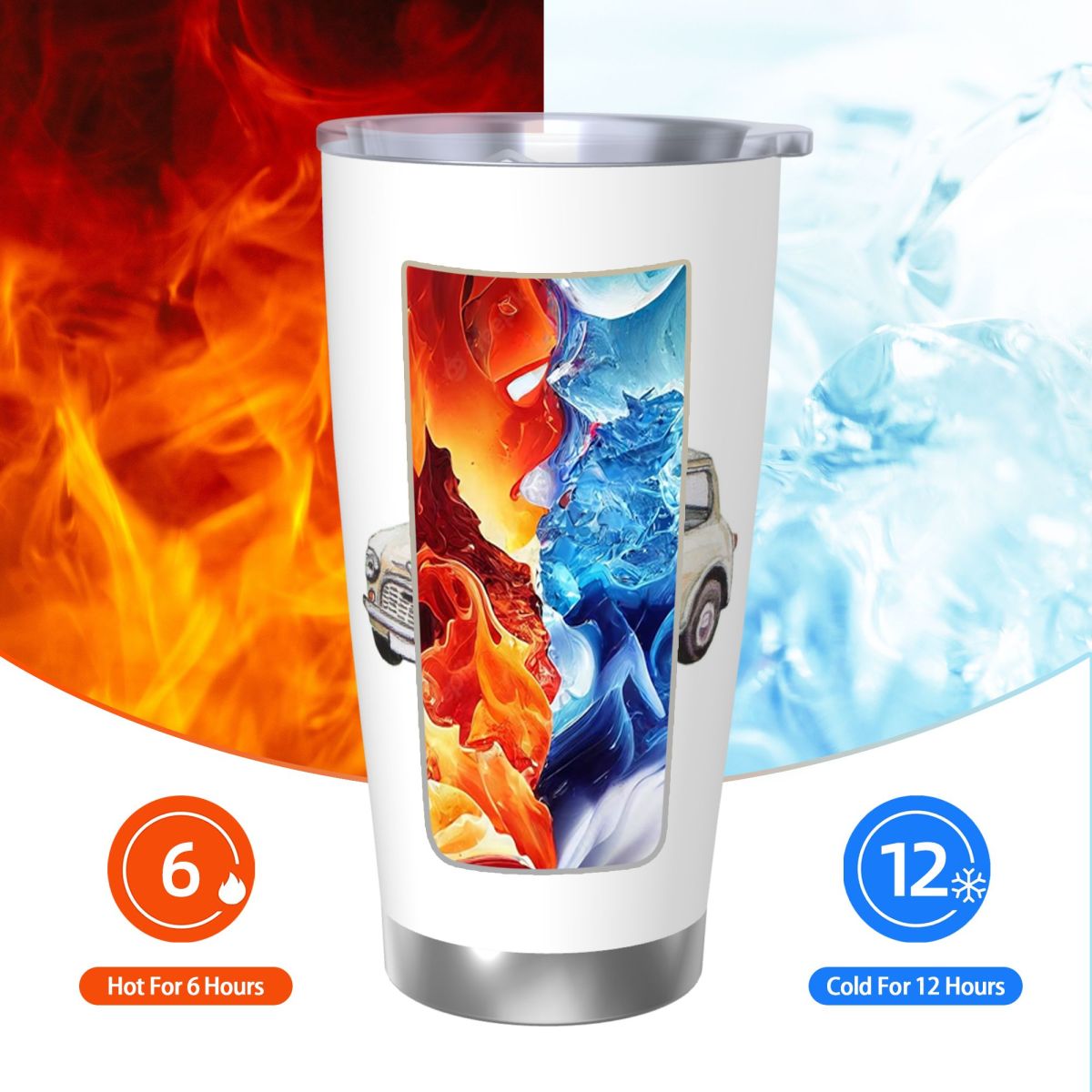 Classic White Mini Cooper In W - Tumbler 20Oz White recension och pris