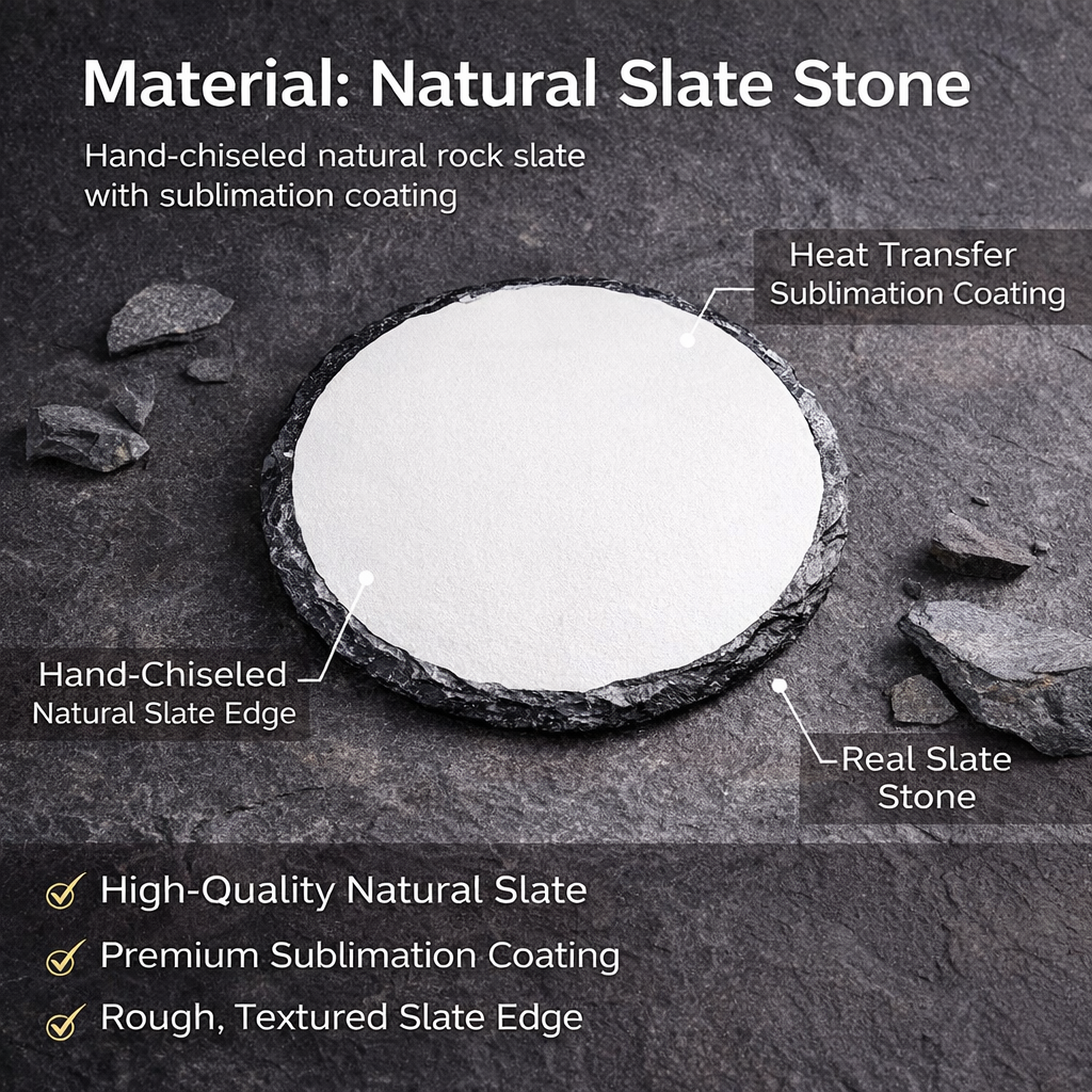 Round Sublimation Slate Coaste - Coaster Sublimation Blank recension och pris