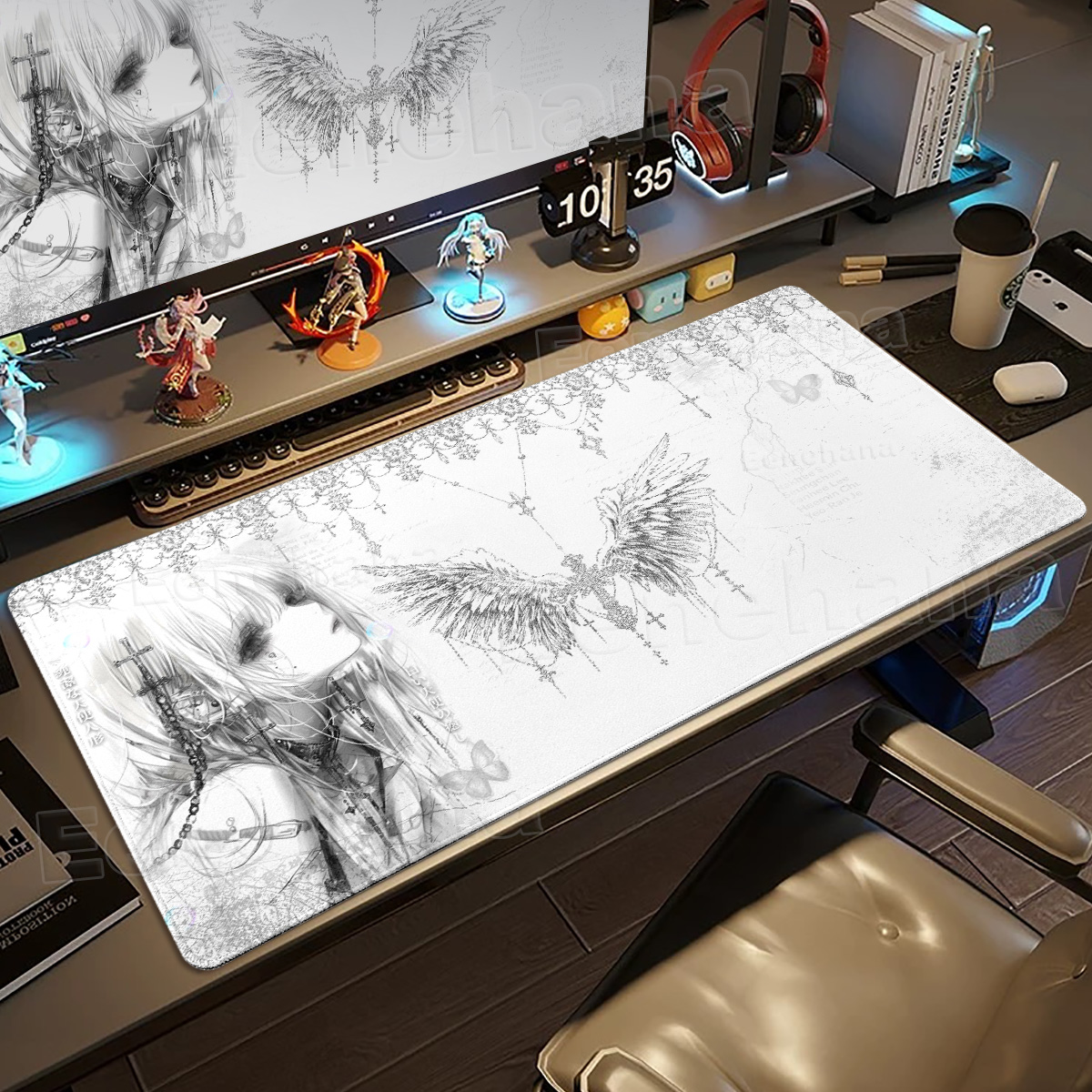 Black White Angel Mouse Pad La - Mouse Pad Blank Sublimation recension och pris