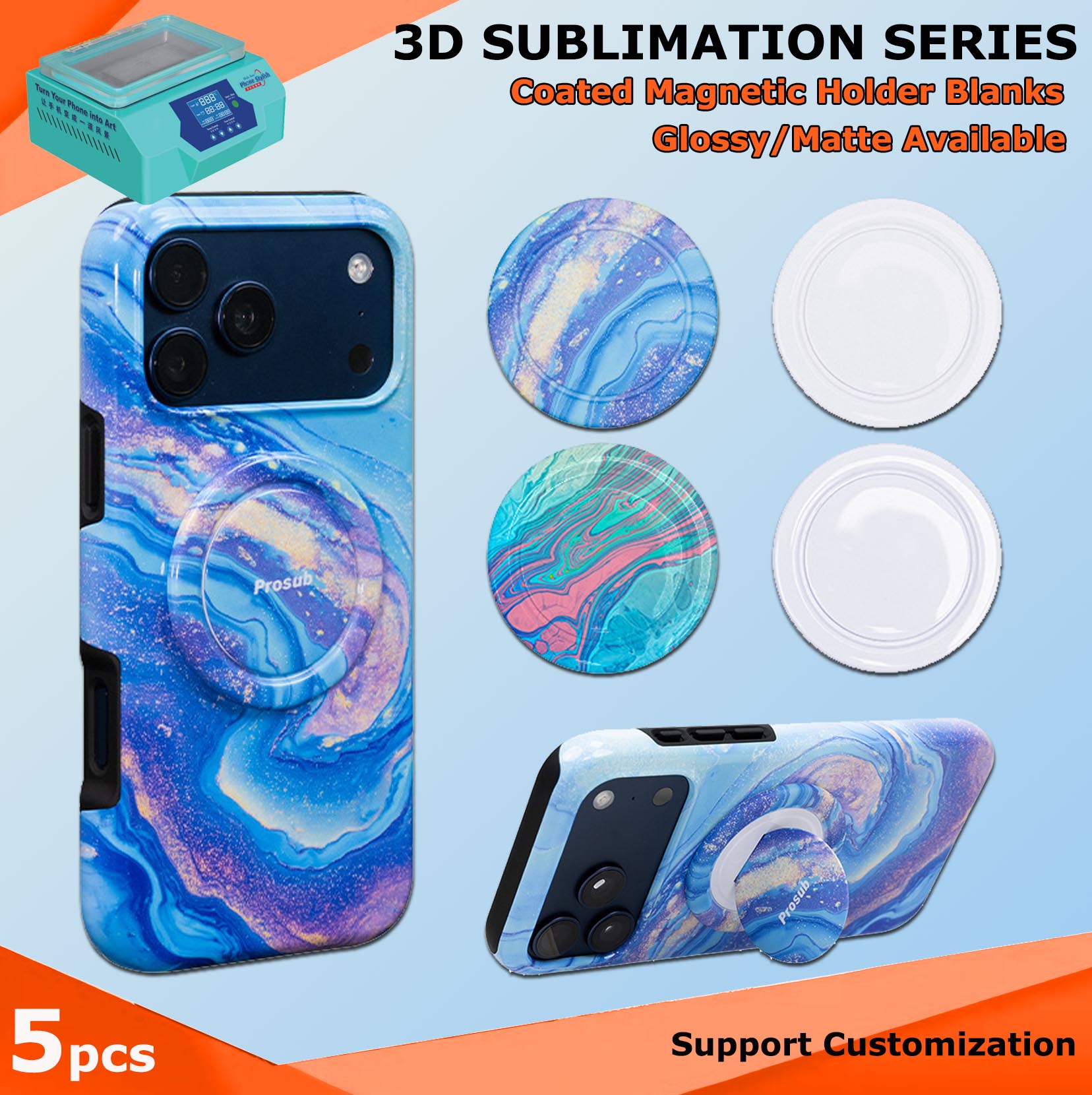 Fonlyu 5pcs Hard PC Magnetic R - Phone Case Blank Print recension och pris