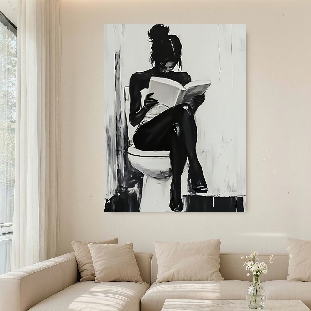 Framed 1pc Modern Abstract Wom - Canvas Wrap Ready recension och pris