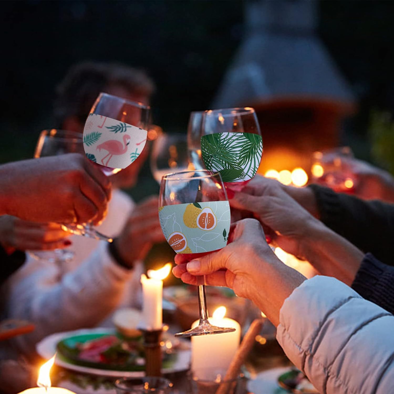 15 PCS Neoprene Wine Glass Sle - Puzzle Blank White recension och pris