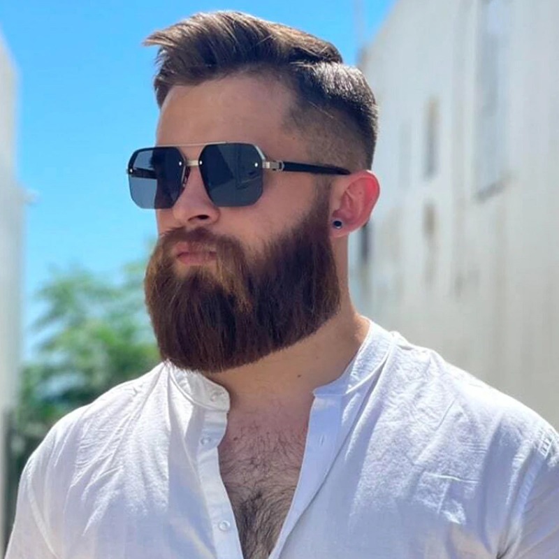 Men's Metal Sunglasses Square  - Metal Photo Panel recension och pris