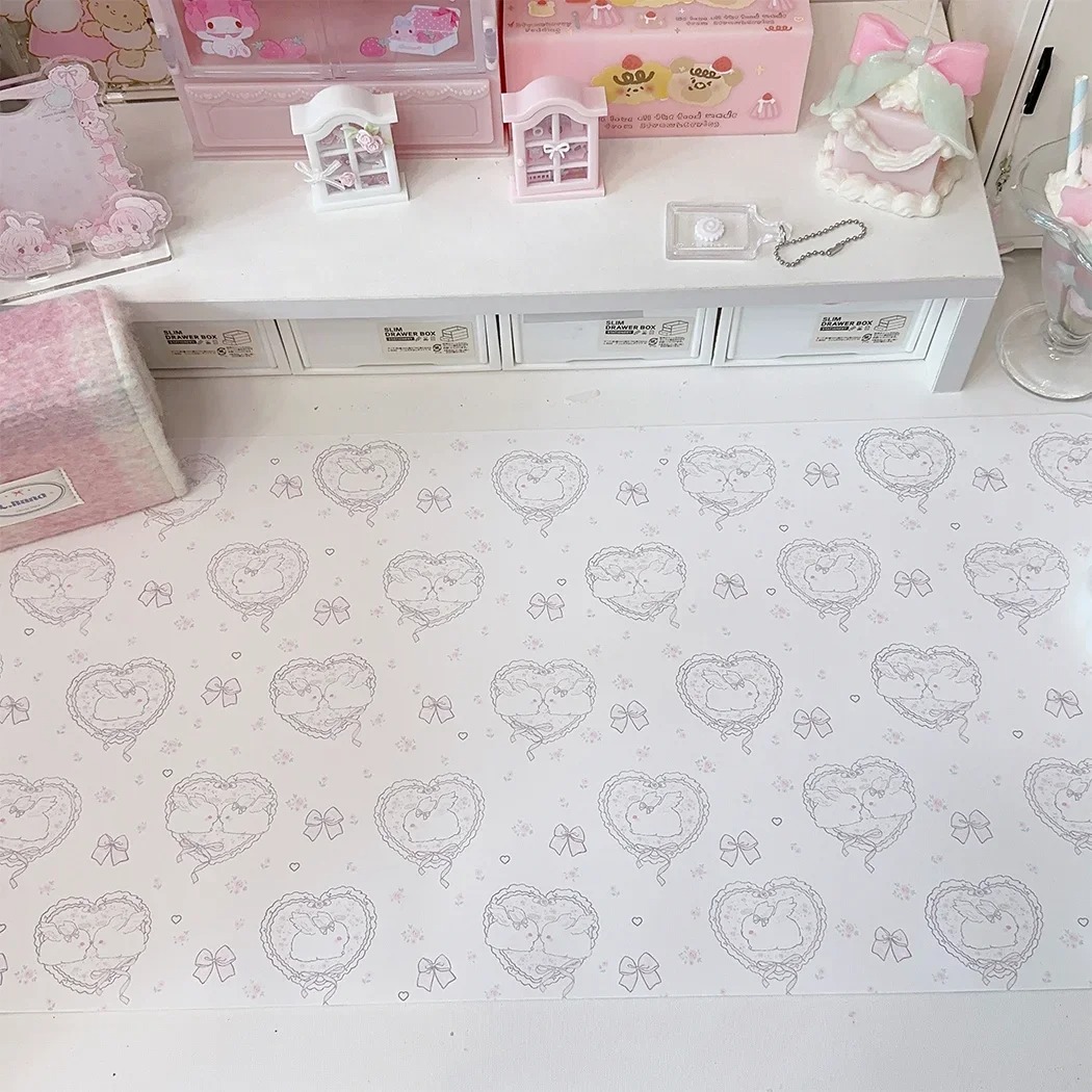 Kawaii Pink Rabbit Leather Des - Mouse Pad Blank Sublimation recension och pris