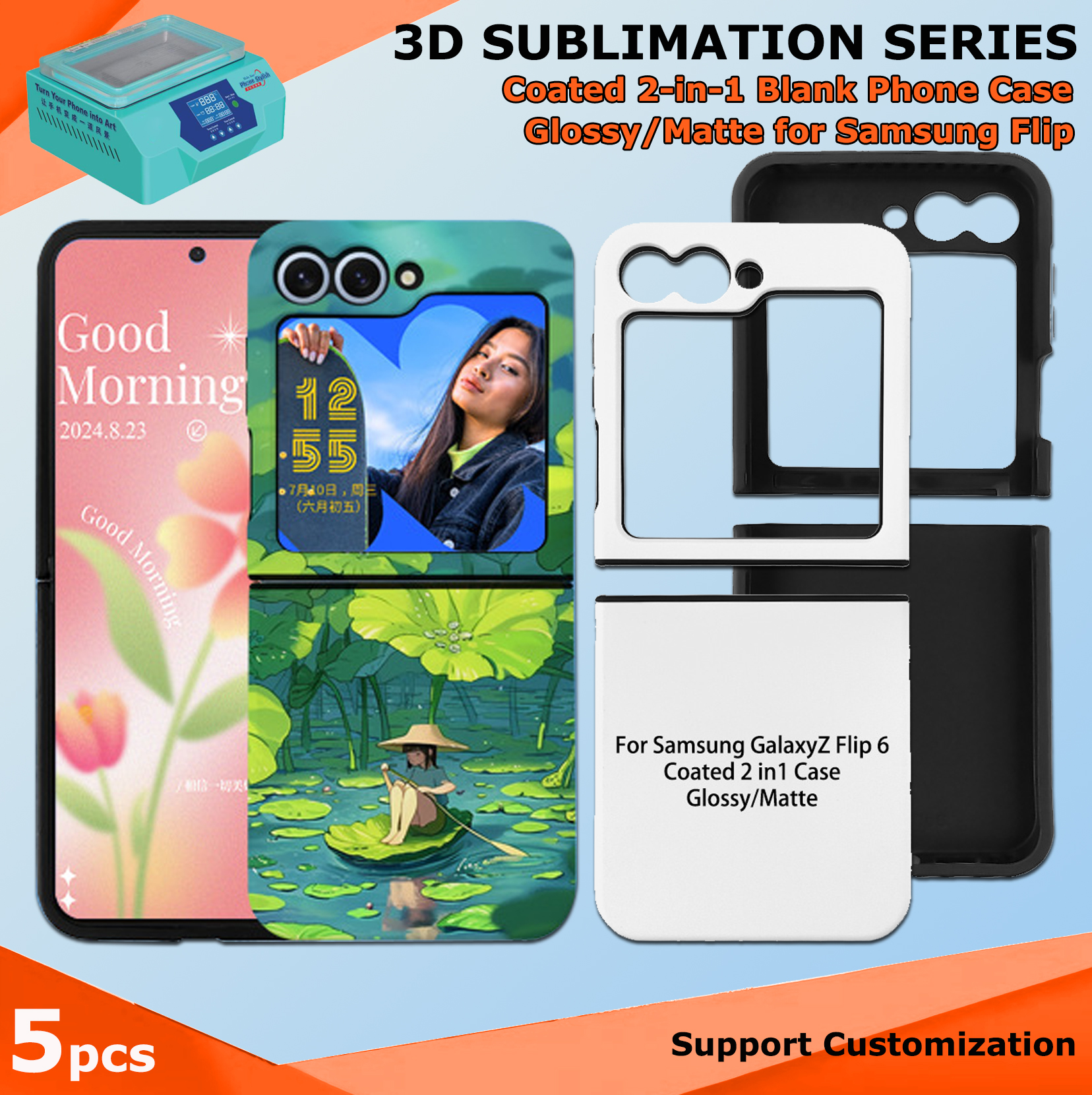 Fonlyu 5pcs Coated 2 in 1 Blan - Phone Case Blank Print recension och pris