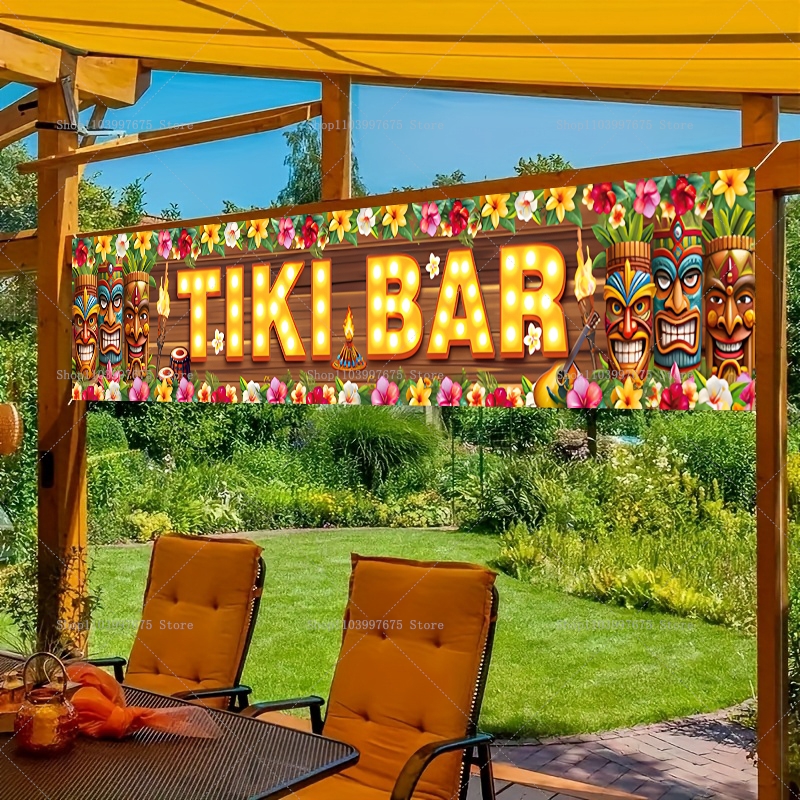 Vibrant Tiki Bar Banner Tropic - Yard Sign Blank recension och pris