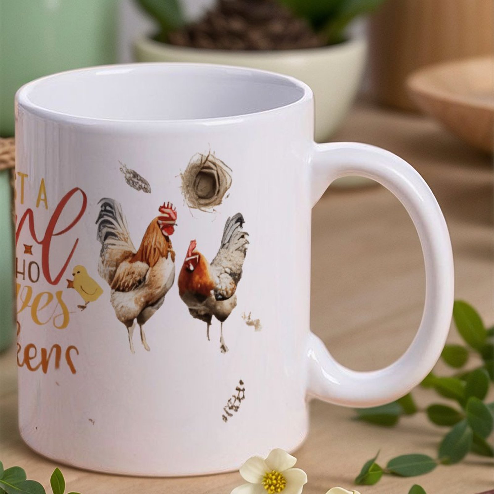 Just A Girl Who Loves Chickens - Sublimation Mug White recension och pris