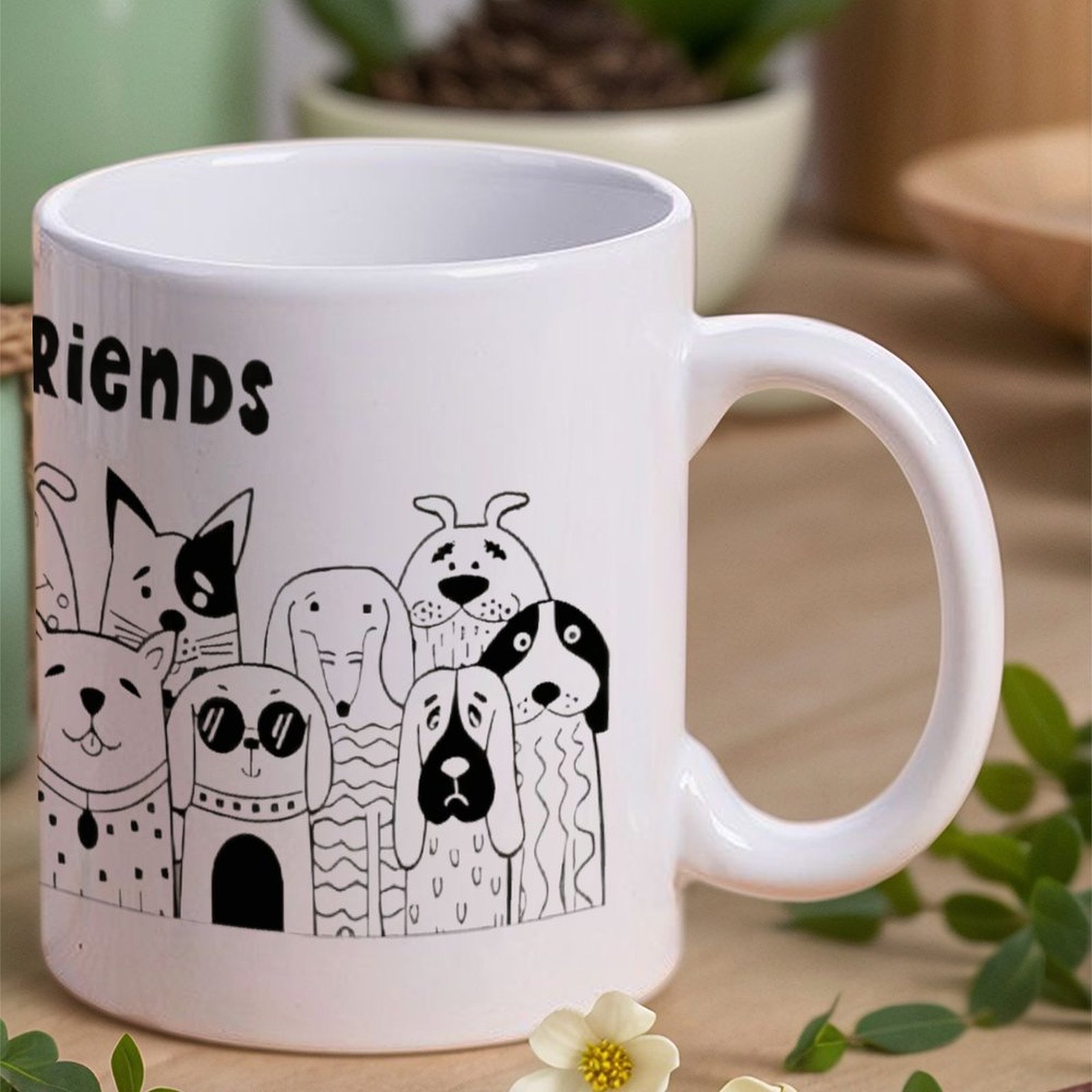 Illustration Of Dogs With The  - Sublimation Mug White recension och pris
