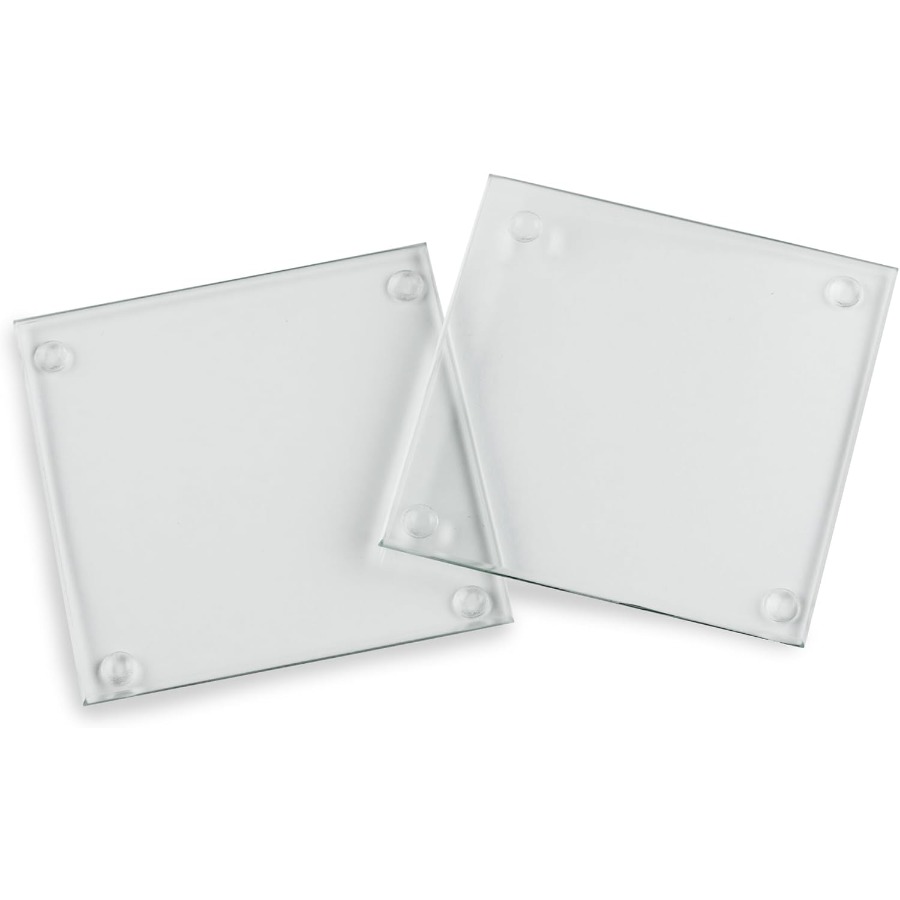 Clear Glass Drink Coasters Set - Coaster Sublimation Blank recension och pris